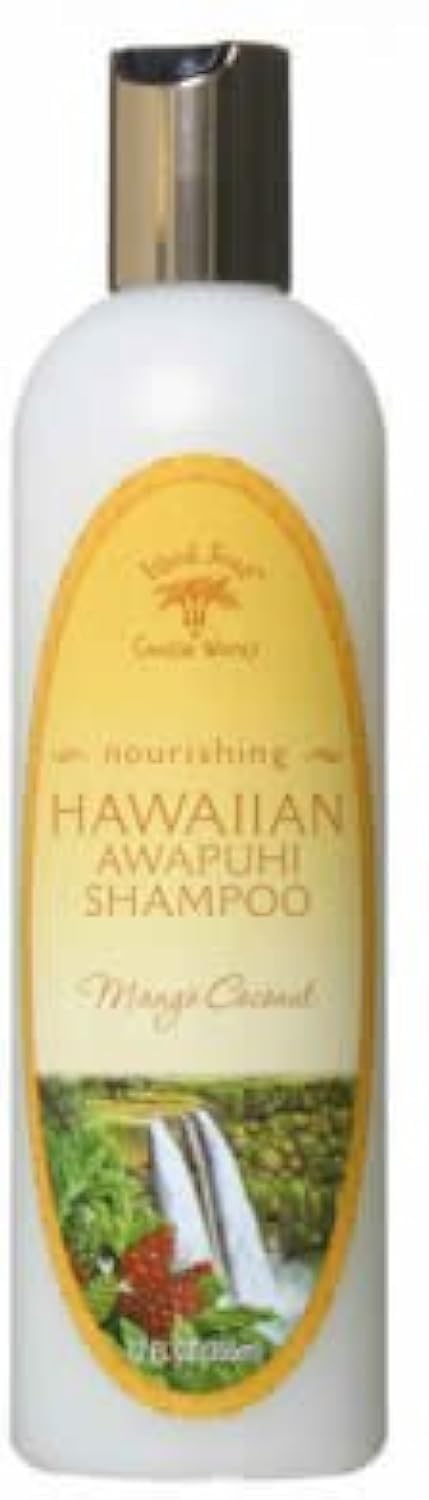 Island Soap & Candle Works Awapuhi Mango Coconut Shampoo bottle with refreshing tropical scent.