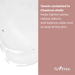 ISNTREE Chestnut AHA 8% Clear Essence chestnut shell upcycling detail.