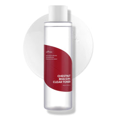 ISNTREE Chestnut BHA toner bottle shown in a clean skincare setup for daily pore care