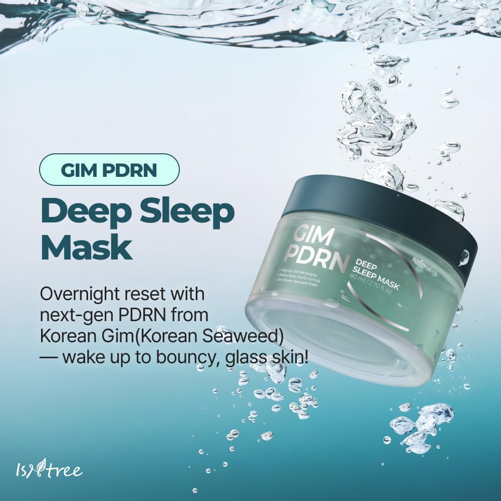 IsNtree Gim PDRN Deep Sleep Mask jar close-up emphasizes rich hydration.