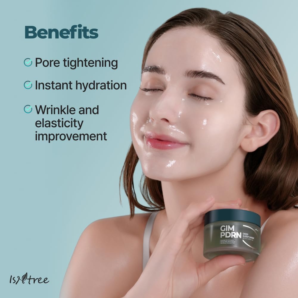 IsNtree Gim PDRN Deep Sleep Mask swatch spreads into lightweight, breathable layer.
