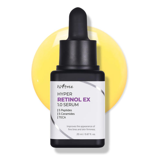 IsNtree Hyper Retinol EX bottle close-up for a premium nightly routine.