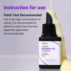 IsNtree Hyper Retinol EX serum dropper dispenses precise nightly drops.
