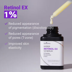 IsNtree Hyper Retinol EX milky texture shown for gentle absorption.