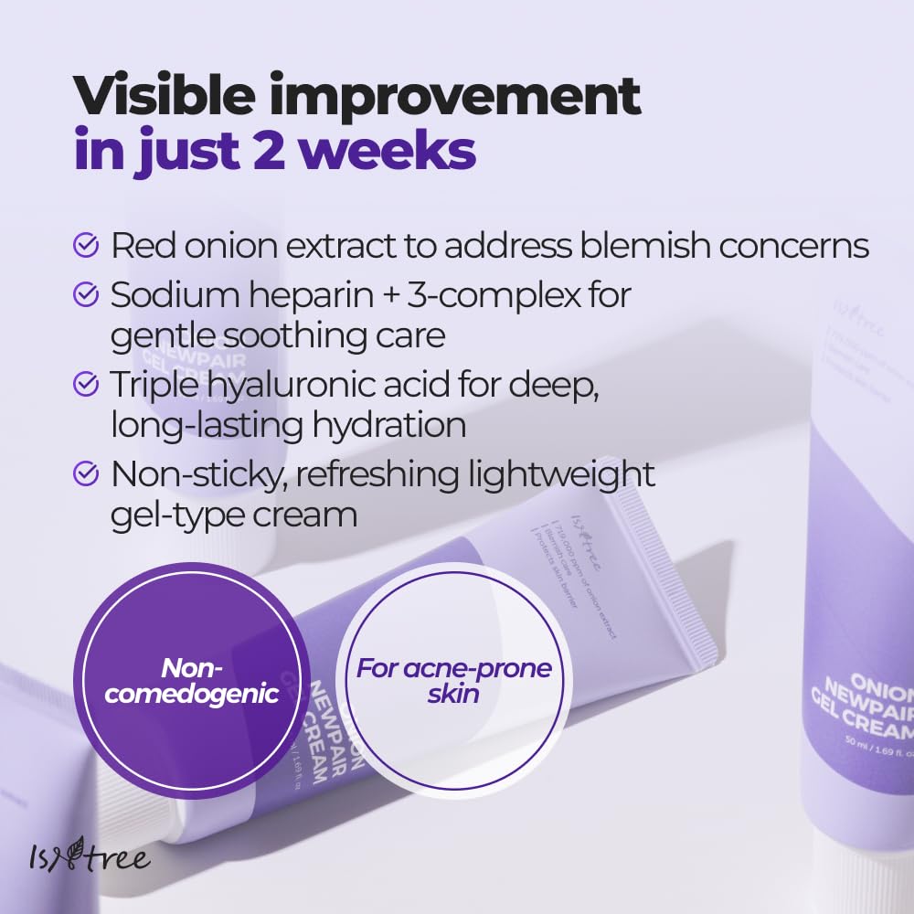 IsNtree Onion Newpair Gel Cream absorbs quickly for a refreshed feel.
