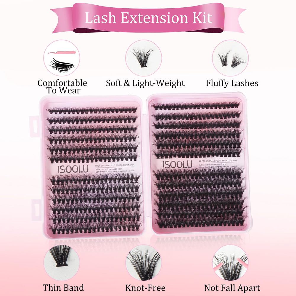 ISOOLU Bond and Seal for lash clusters provides durable hold and moisture resistance.
