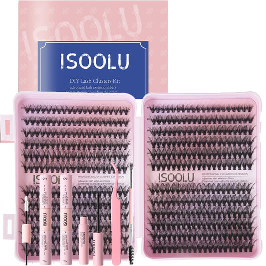 ISOOLU Fairy Lash Clusters Kit contents for easy DIY lash design