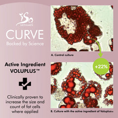 Close-up of IsoSensuals CURVE cream texture on skin