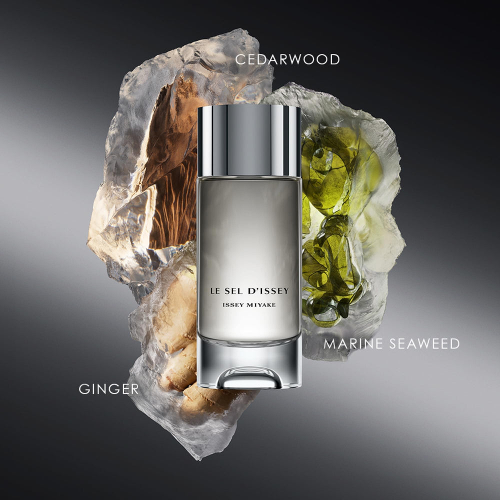Gift set packaging featuring Issey Miyake branding and refined holiday design.