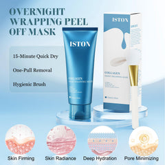 ISTON Collagen Night Wrapping Mask morning glow reveal after peeling