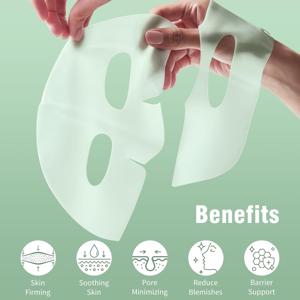 ISTON Overnight Hydrogel Mask on face delivers a soothing, cooling feeling.