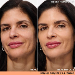 IT Cosmetics concealer swatches in Medium Bronze demonstrate rich, long-lasting coverage.