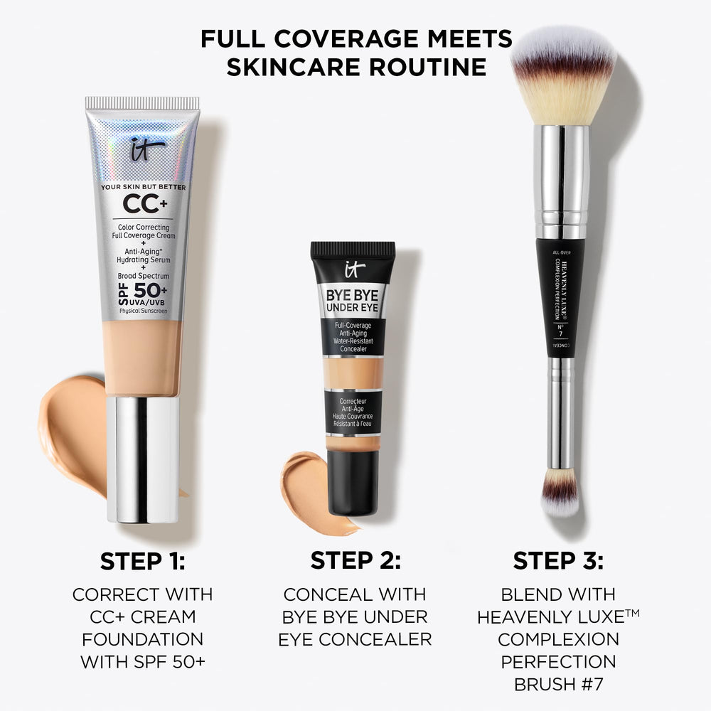 IT Cosmetics Bye Bye Under Eye Concealer water-resistant swatch defies moisture.