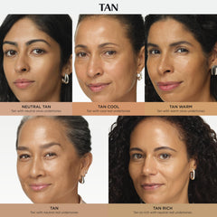 IT Cosmetics CC+ Nude Glow brush-application demonstrates buildable coverage from sheer to medium.