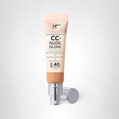 IT Cosmetics CC+ Nude Glow with sunscreen and glow serum benefits.