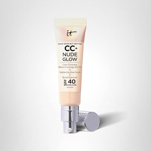 IT Cosmetics CC+ Nude Glow packaging-shot highlights travel-friendly 1.08 fl oz.