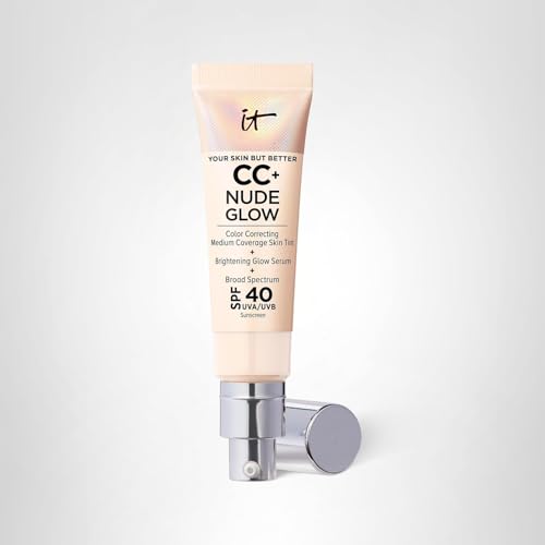 IT Cosmetics CC+ Nude Glow porcelain swatch looks natural and seamless.