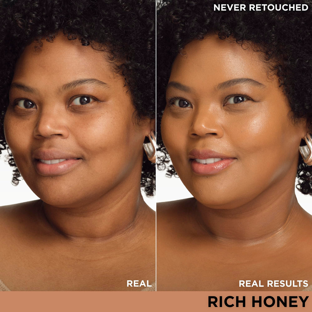 Swatch of IT Cosmetics CC+ Nude Glow Rich Honey on forearm.