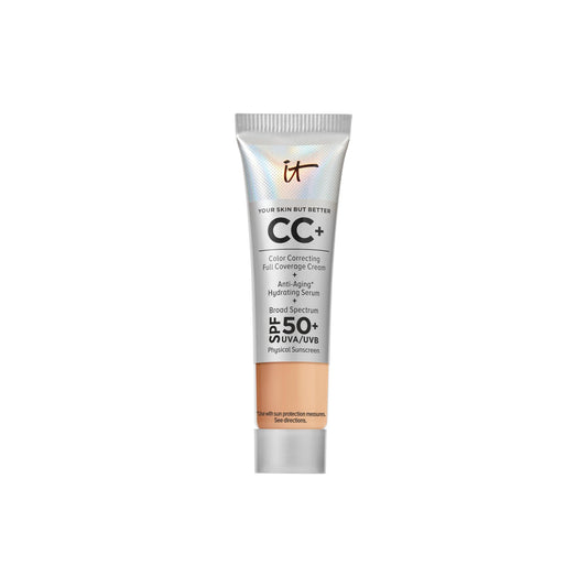 IT Cosmetics CC+ Cream Travel tube shown for portable foundation and SPF protection