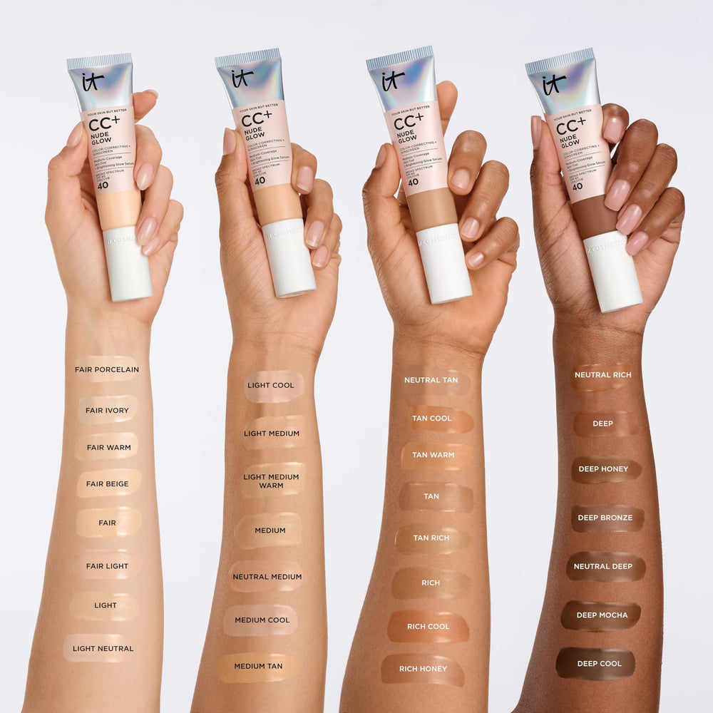 Hyaluronic Acid in IT Cosmetics CC+ Nude Glow provides hydration and a plump feel.