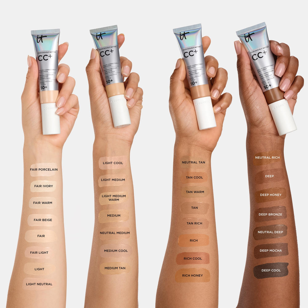 CC+ Cream with peptides provides nourishing, revitalized-looking skin after application.
