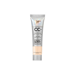 IT Cosmetics CC+ Cream Travel bottle in Fair Warm with SPF 50+ protection.