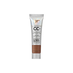 IT Cosmetics CC+ Cream Travel Deep Honey bottle showing full coverage and glow