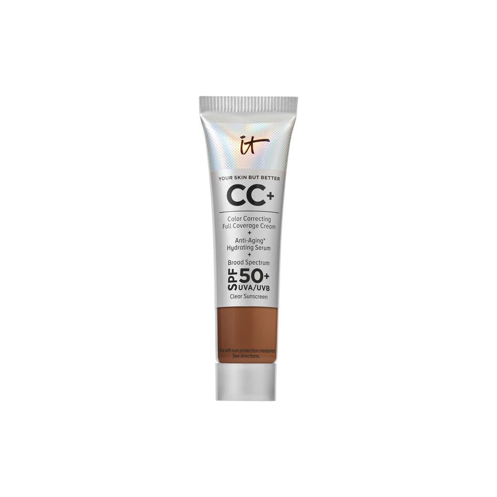 IT Cosmetics CC+ Cream Travel Neutral Rich bottle with pump for easy on the go application.