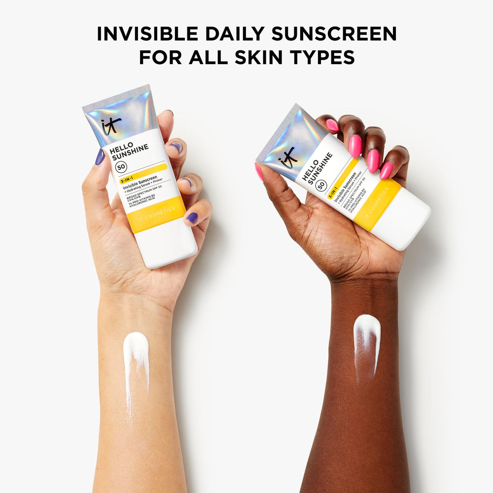 IT Cosmetics Hello Sunshine SPF 50 protects against UVA/UVB rays.