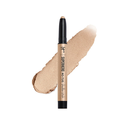 IT Cosmetics Superhero No-Tug Shadow Stick Bold Bubbly swatch reveals rich color with long wear.