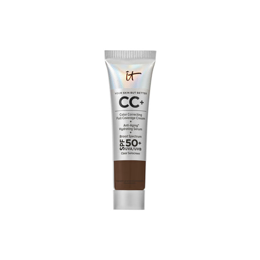 IT Cosmetics CC+ Cream Travel Deep Cool bottle showing all-in-one coverage and hydration