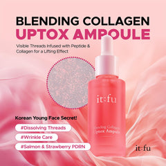 it:fu Blending Collagen UpTox Ampoule serum-texture close-up shows rich, silky consistency for easy absorption