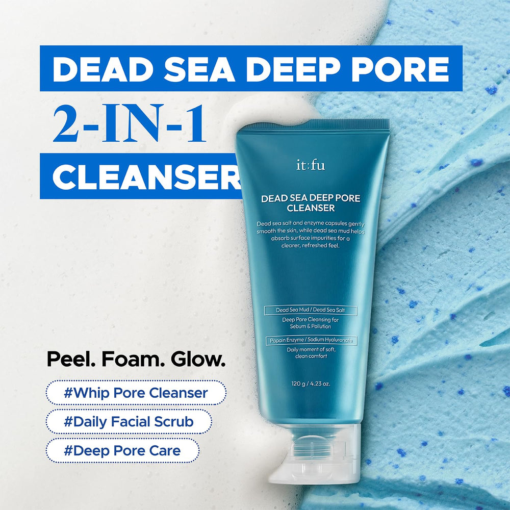 it:fu Deep Pore cleanser papain enzyme capsules visible for gentle exfoliation.