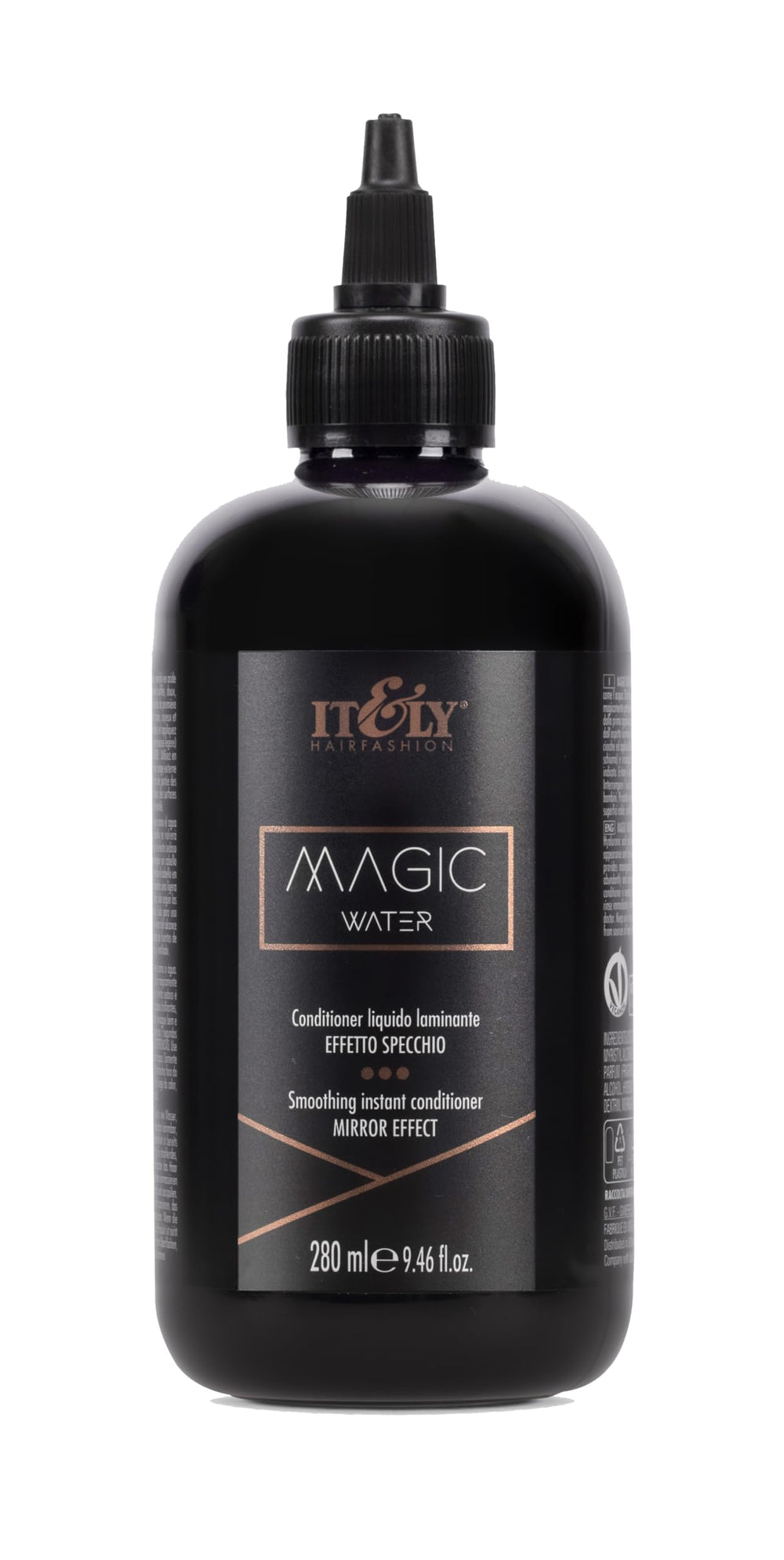 IT&LY Hairfashion Magic Water bottle pour shows laminating action for sleek hair