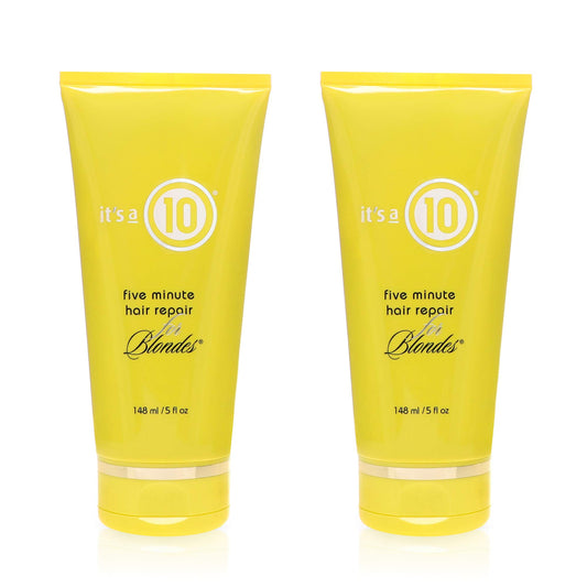 Its 10 Haircare five-minute hair repair for blondes, pack 2, ready for quick results.