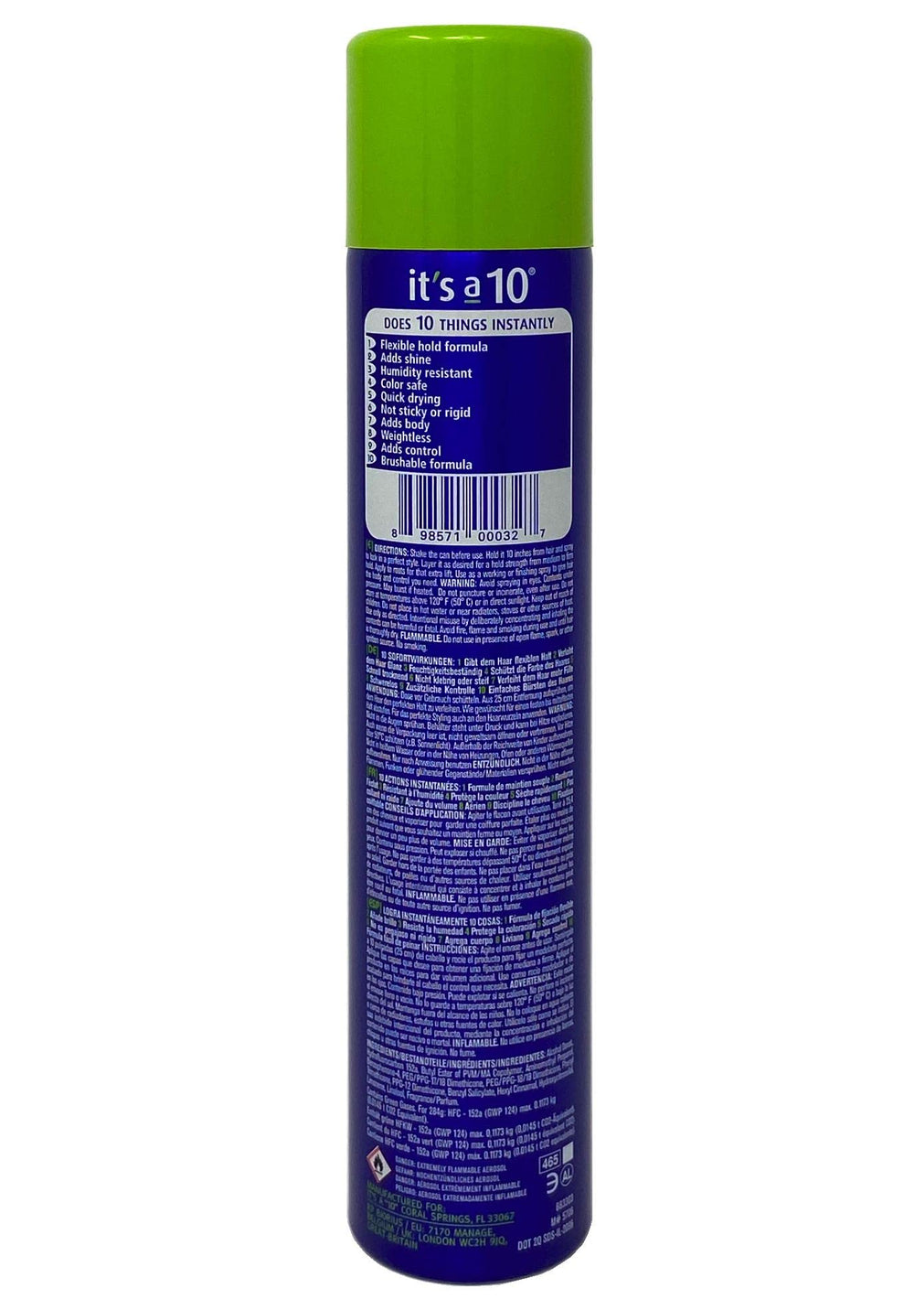 The Miracle Finishing Spray mist close-up shows humidity resistance and color-safe finish from the product.