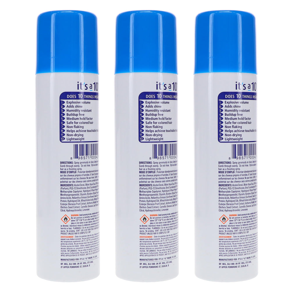 It's a 10 Miracle Blowdry Volumizer application close-up for root lift