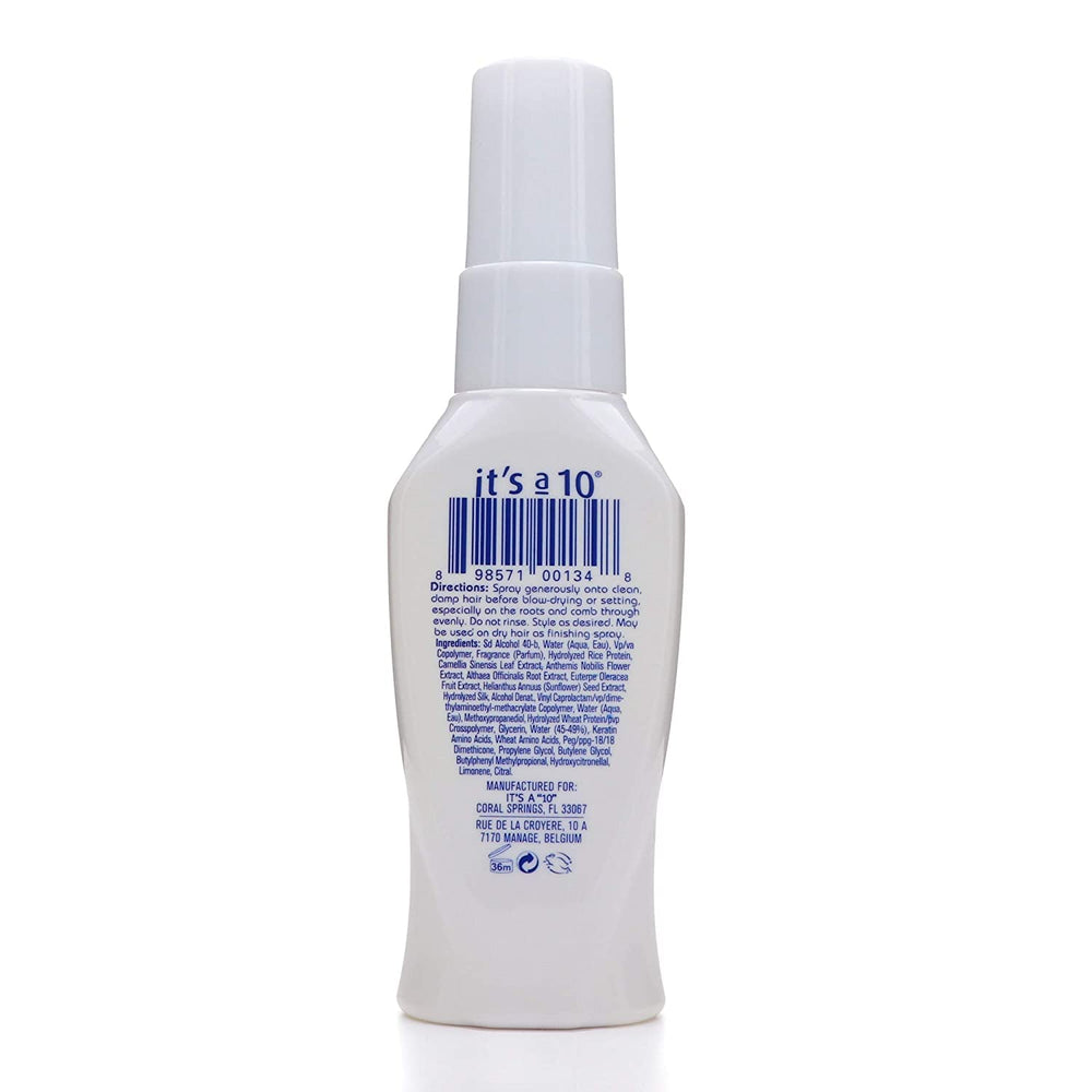 It's a 10 Haircare Miracle Blowdry Volumizer spray application delivers even coverage and humidity resistance.