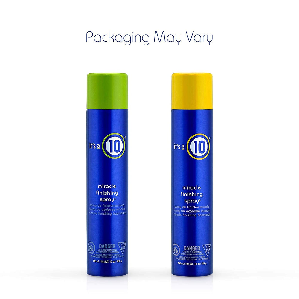 It's a 10 Miracle Finishing Spray shine highlights a glossy hair finish