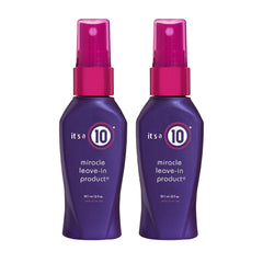 It's a 10 Haircare Miracle Leave-In bottle close-up showing detangling potential