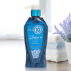 It's a 10 Haircare Potion 10 Miracle Repair Shampoo ingredients close-up signals nourishing blend