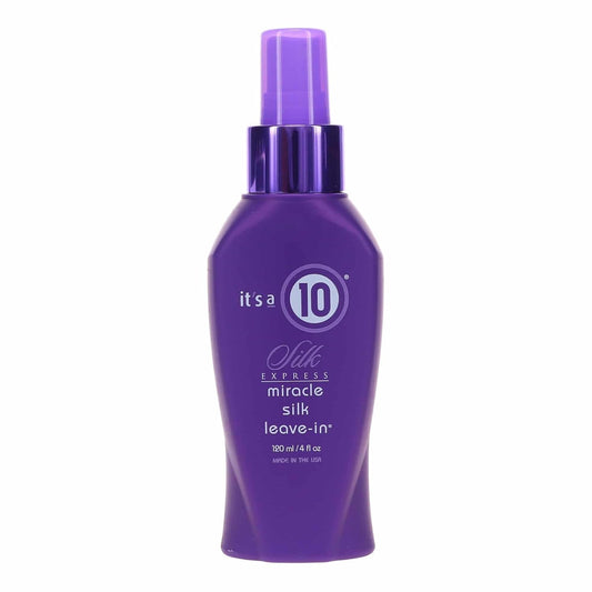 It's a 10 Silk Express Leave-In bottle showing detangling and silky smoothness.