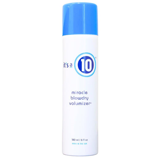 Its A 10 Miracle Blowdry Volumizer 6oz bottle highlights lightweight formula with heat protection.