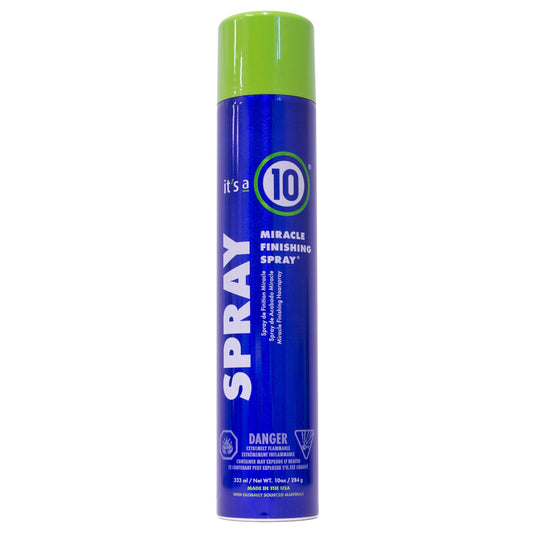 It's A 10 Miracle Finishing Spray bottle front with shine and UV protection.