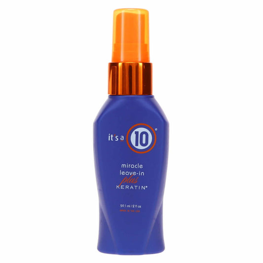 It's A 10 Miracle Leave-In Keratin bottle pour for quick detangling and smooth hair.