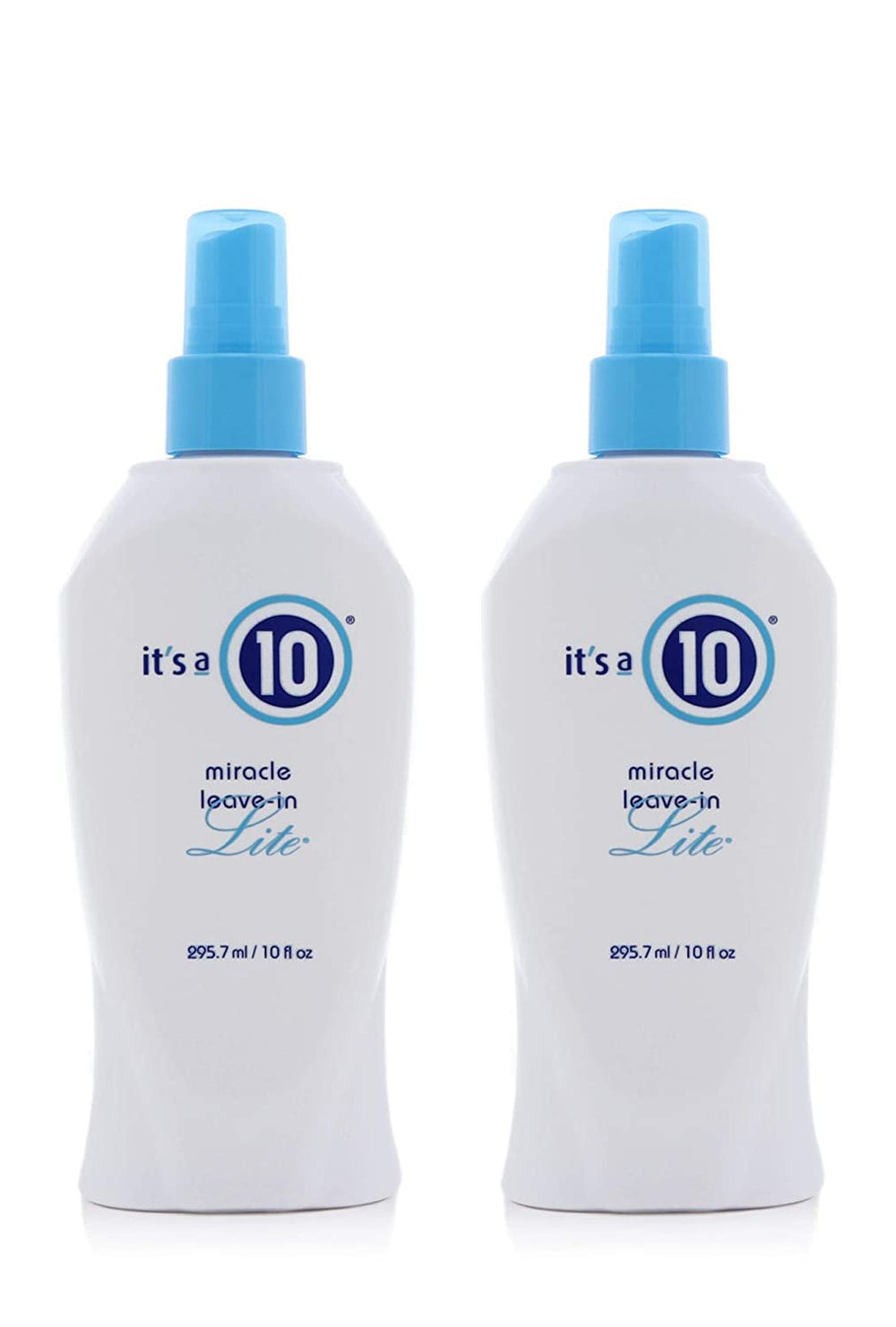 It's a 10 Miracle Leave-In Lite bottle for detangling and frizz-free styling on color-treated hair.