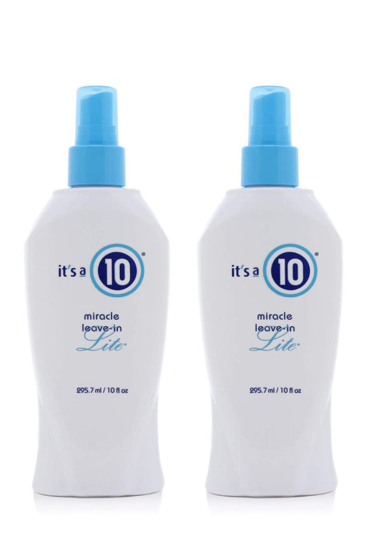It's a 10 Miracle Leave-In Lite bottle for detangling and frizz-free styling on color-treated hair.