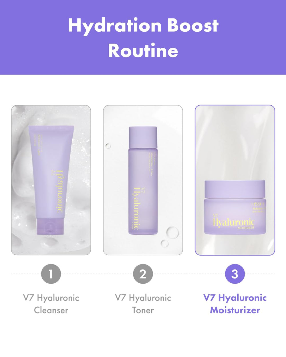 Its Skin V7 bottle beside towel and plant for daily routine.