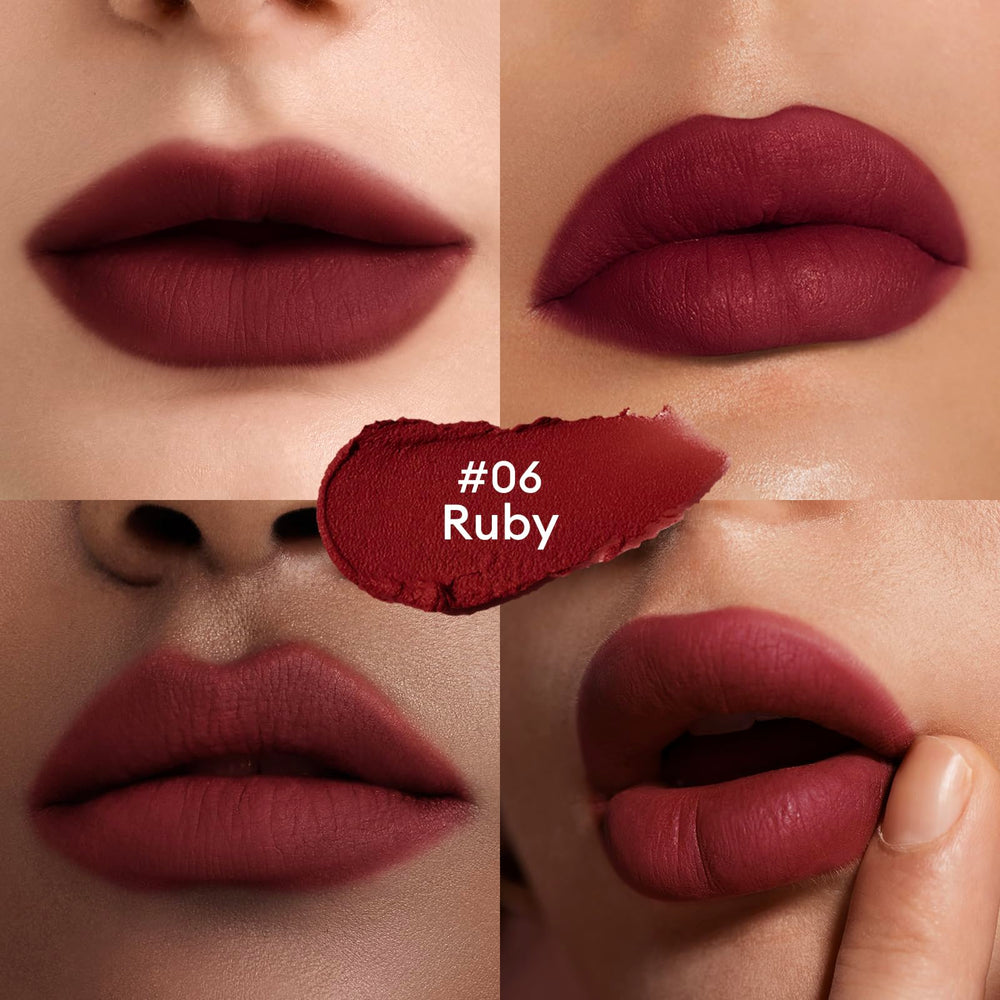 ITY Ruby Red Shade on lips creates a striking, confident statement.