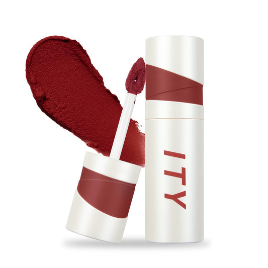 ITY Velvet Matte Mousse texture shows smooth, semi-solid lip color for a unique matte look.